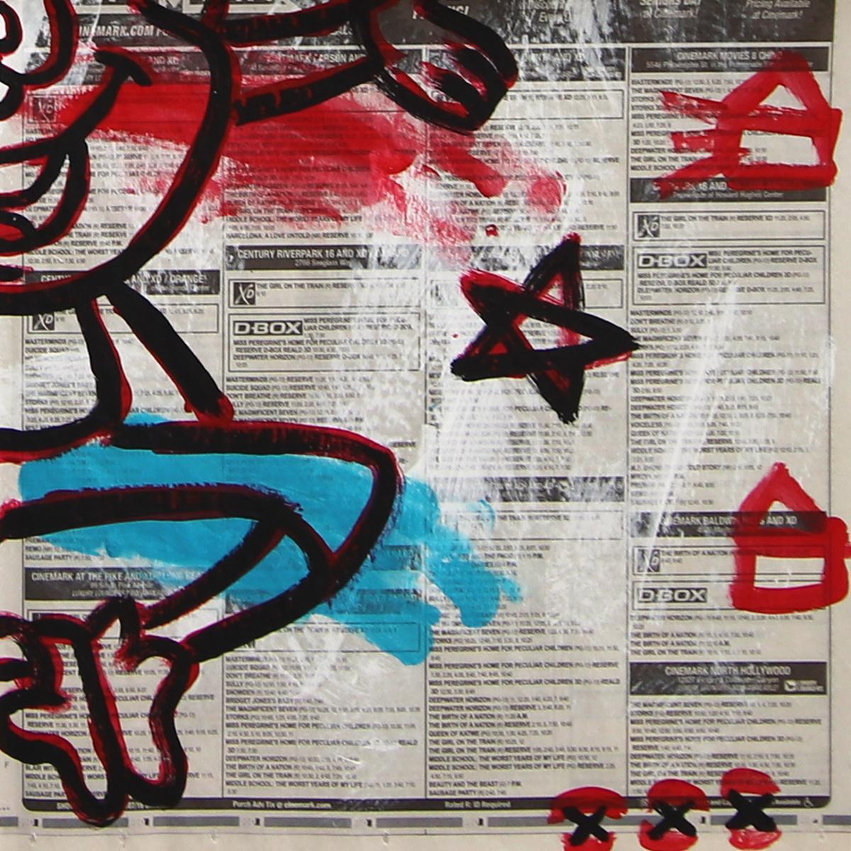 Lucky Charms - Obra de arte original retro pop sobre papel de periódico por Gary John en venta 1