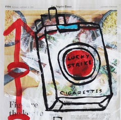 Lucky Strike - Original Gary John Iconic Street Art Painting on Newspaper