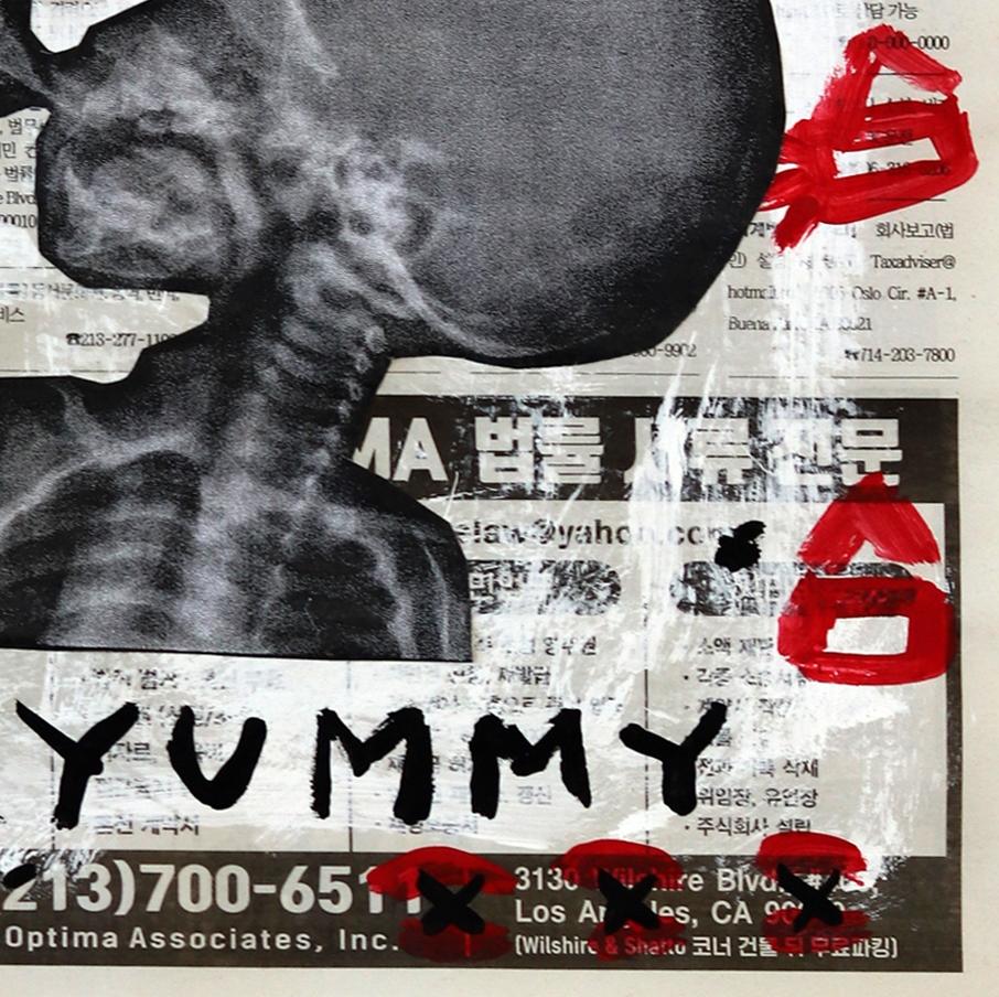 McYummy - Peinture squelette d'art urbain originale - Painting de Gary John