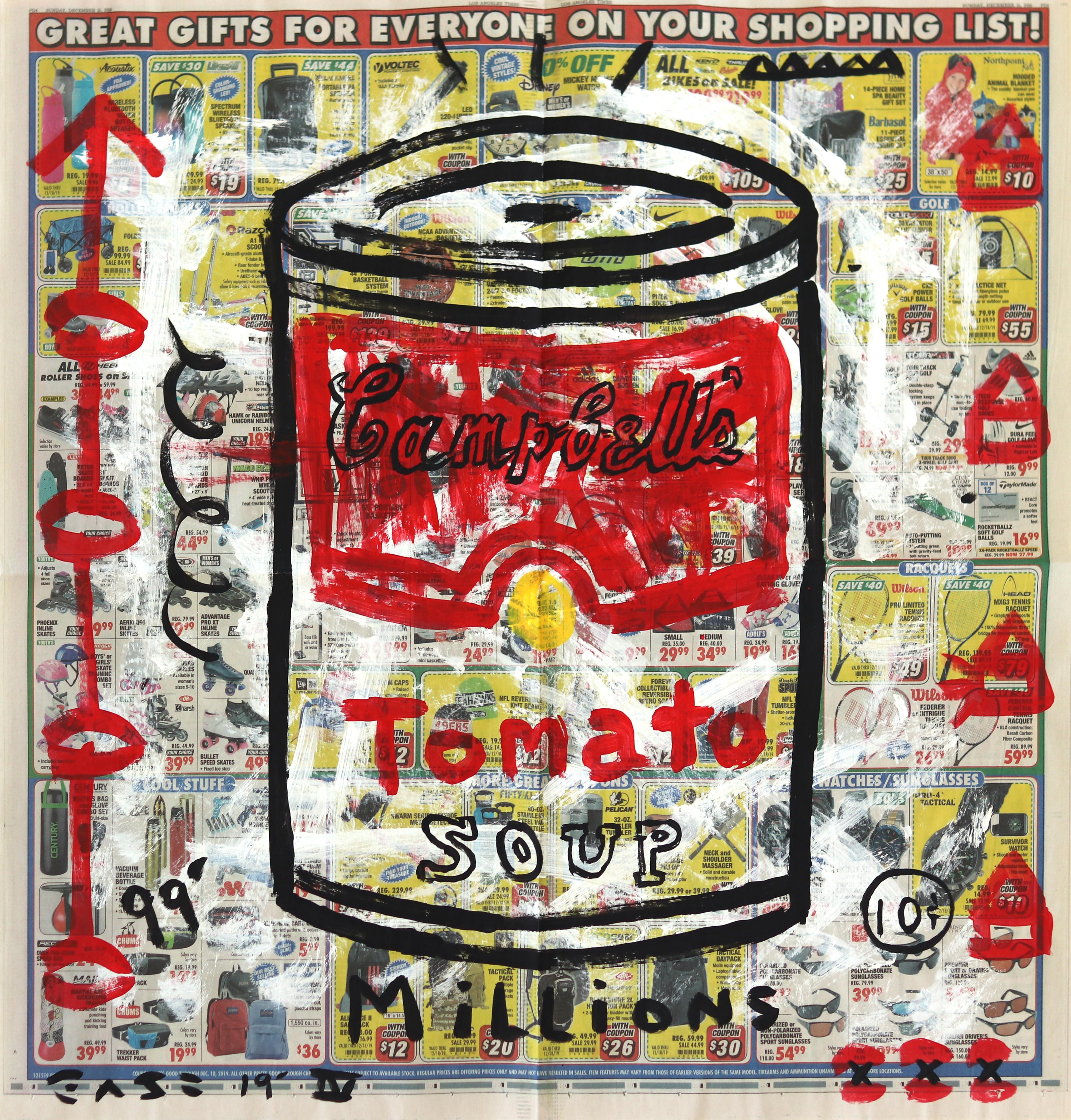 « Millions Of Tomato Soups », Street Art original d'après Warhol par Gary John