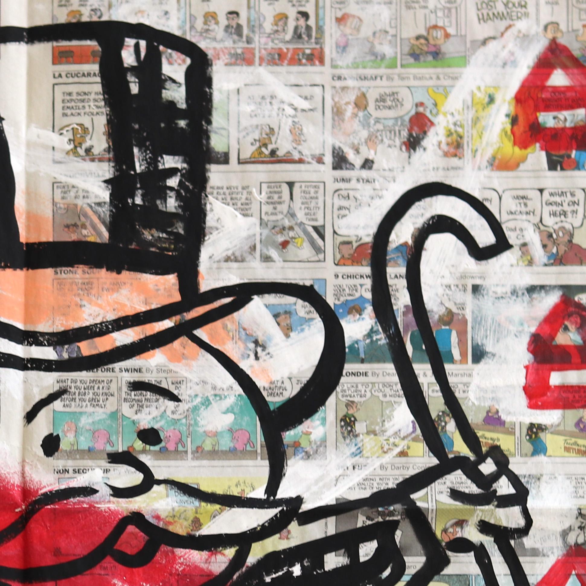 „Money Bags Walking“ Original Monopoly Man Street Art von Gary John im Angebot 3