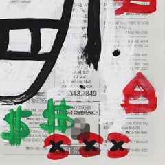 « Money Talks - Orginal Street Art on Korean Newspaper » par Gary John