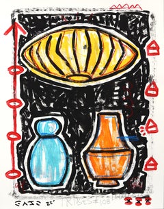 Mood Lamp Ceremony - Original Pottery Still Life Mixed Media Art by Gary John