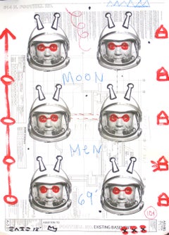 "Moon Men 69'" Original Pop Art Space Helmets by Gary John