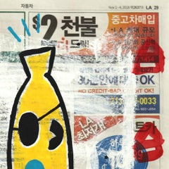 "Mr. Banana" - Original Gary John Pop Painting on Newspaper