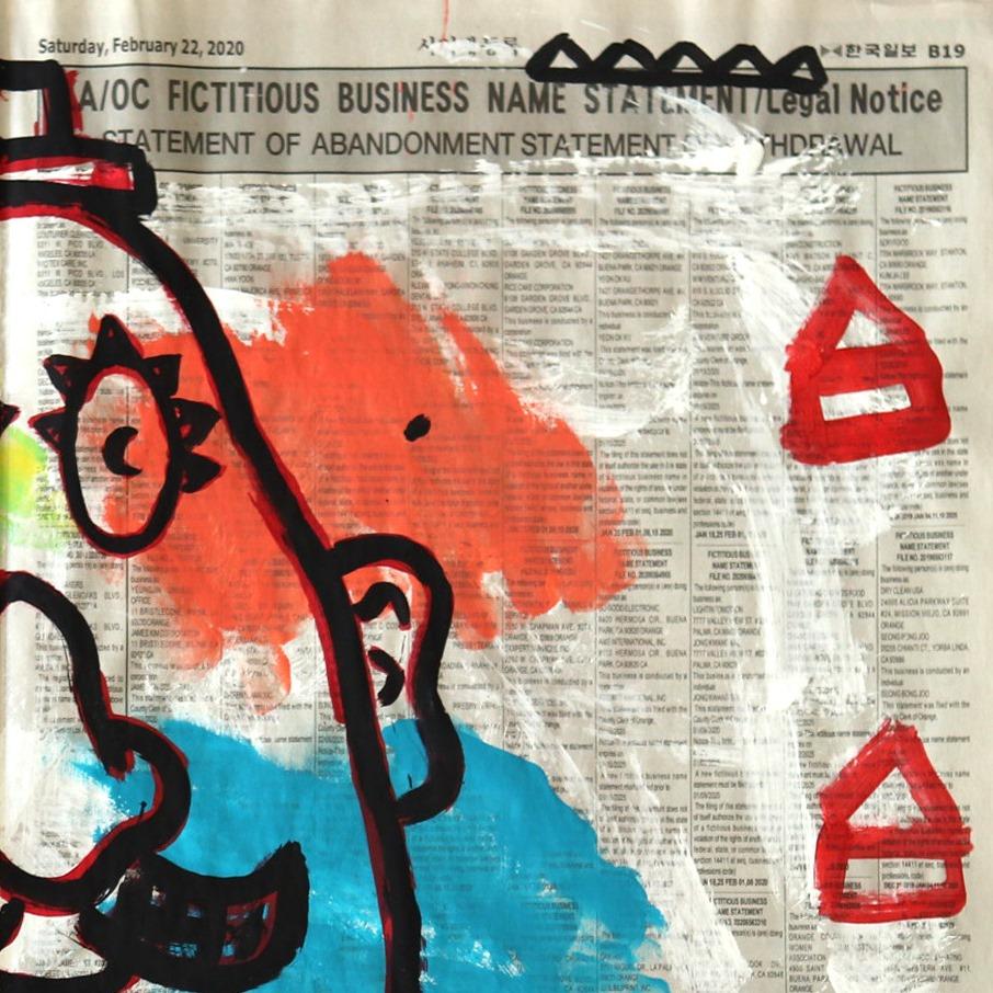 Mr. Potato Head Cruising - Colorido Arte Callejero Original en Periódico Gary John en venta 4