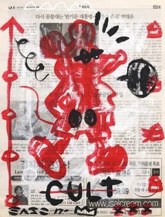 Not A Cult - Original Gary John Pop Art Painting on Newspaper