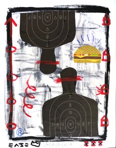 "Nurmi Loves Fast Food" Original Contemporary Pop Art Painting by Gary John
