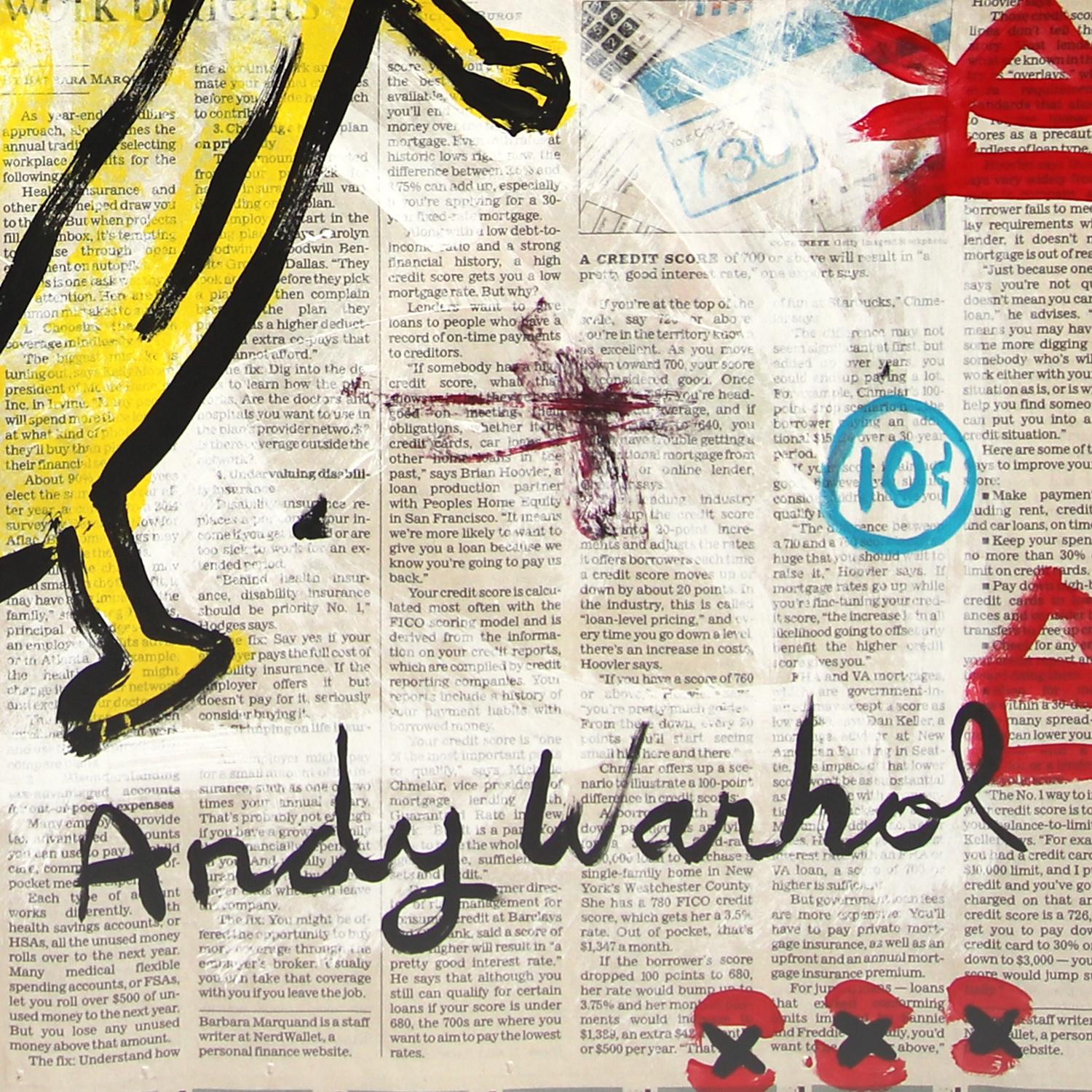 Curiosidades Plátano - Obra de arte original de Outsider Food en papel de periódico por Gary John en venta 2