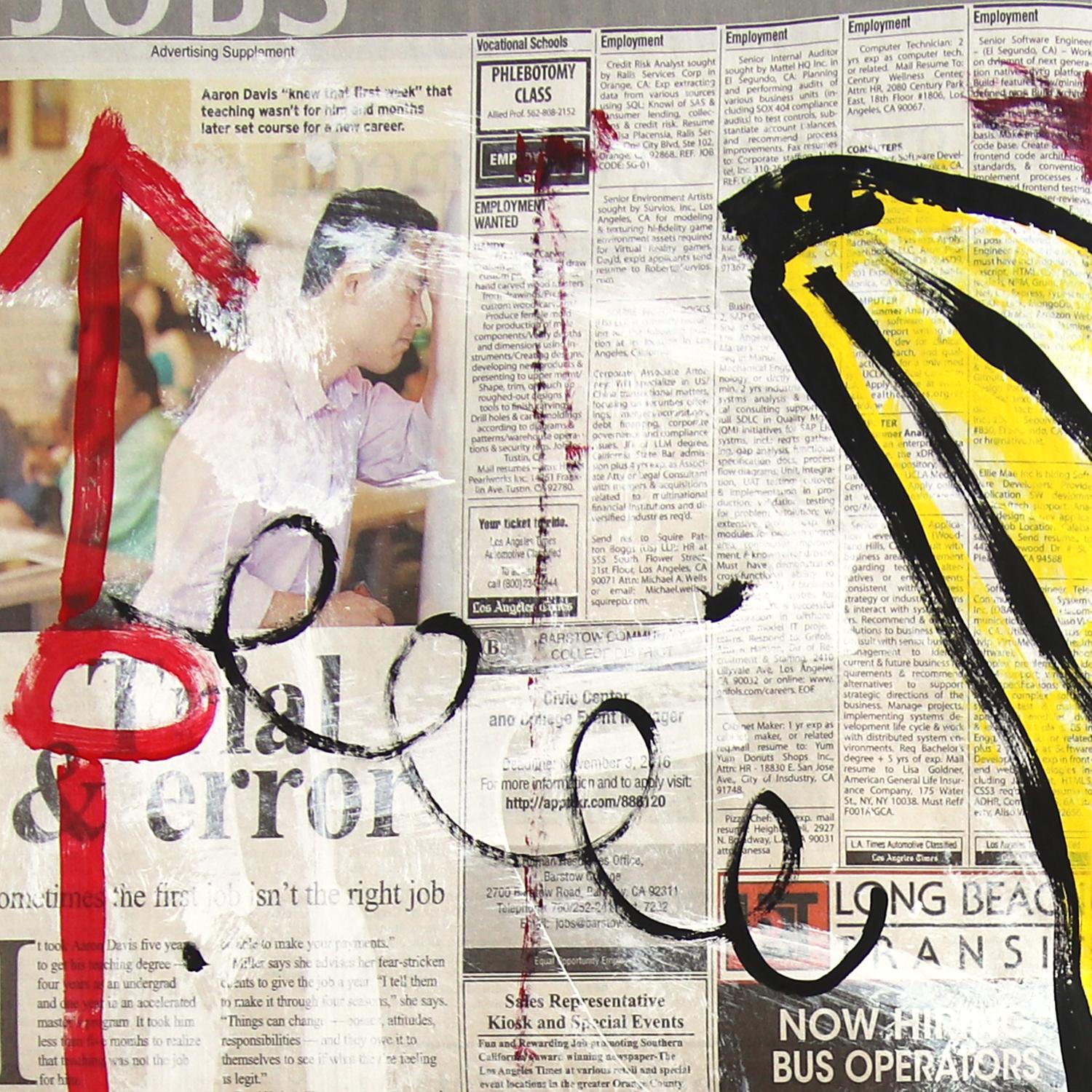 Curiosidades Plátano - Obra de arte original de Outsider Food en papel de periódico por Gary John en venta 3