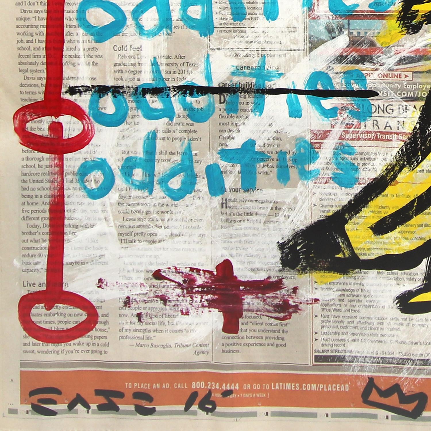 Curiosidades Plátano - Obra de arte original de Outsider Food en papel de periódico por Gary John en venta 4