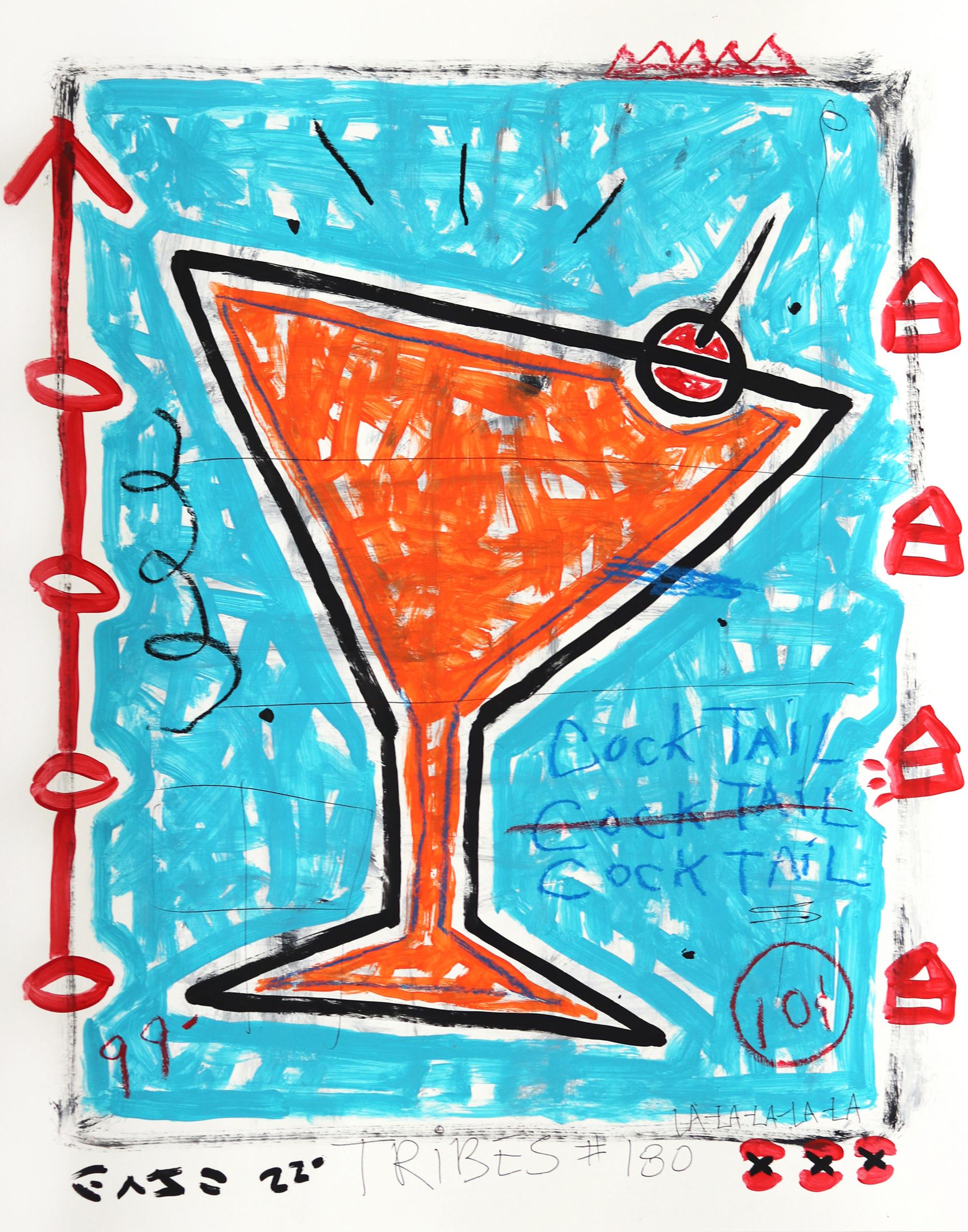 Martini orange - œuvre d'art originale de Gary John Cocktail Pop Street