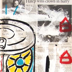 Pop Pineapple - Opera d'arte alimentare originale su carta di Gary Johns