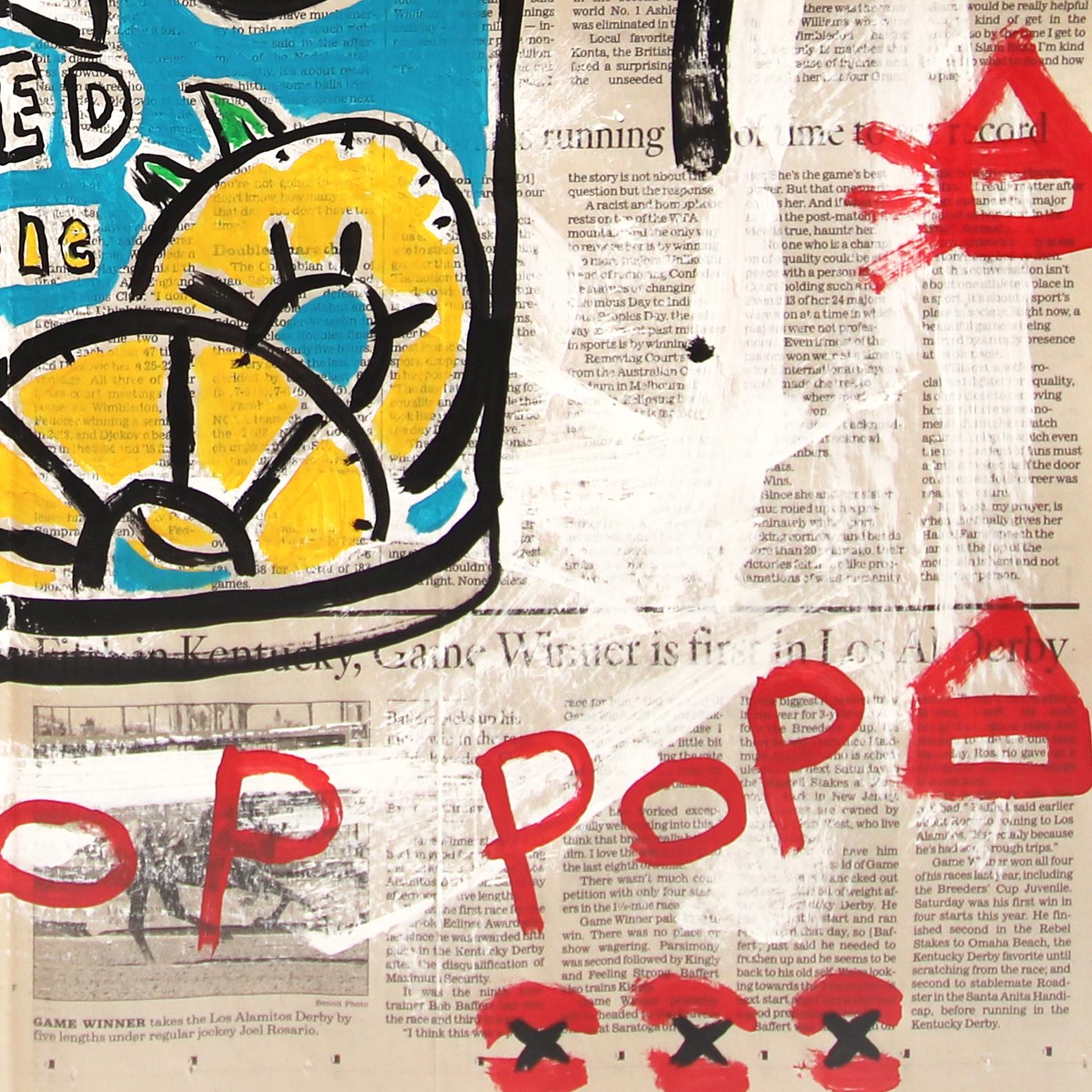 Pop Pineapple - Opera d'arte alimentare originale su carta di Gary Johns in vendita 2
