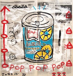 Piña Pop - Obra de arte original sobre papel de periódico por Gary John