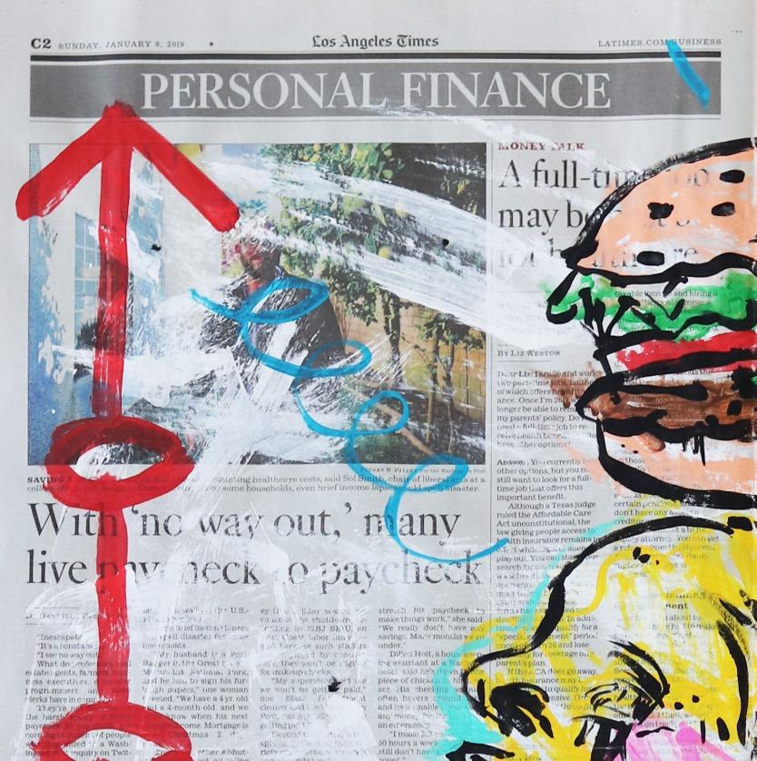 Pop Talk Marilyn - Original Pop Art Tokyo Hamburger Painting - Street Art Mixed Media Art by Gary John