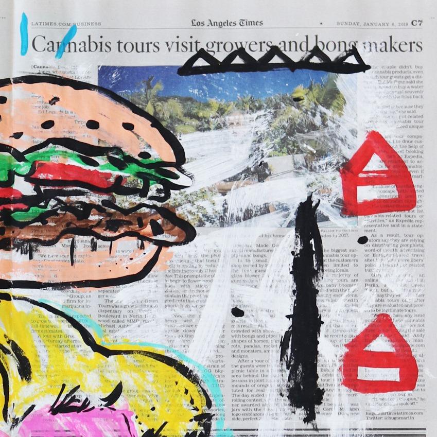 Pop Talk Marilyn - Original Pop Art Tokyo Hamburger Painting For Sale 1