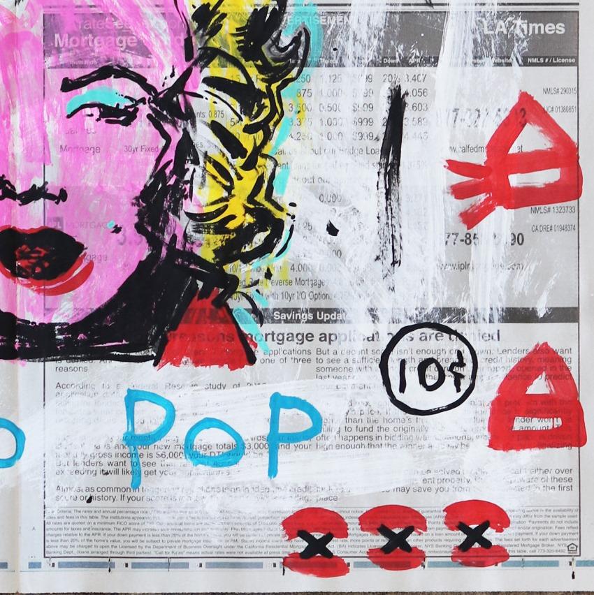 Pop Talk Marilyn - Peinture Pop Art originale de Tokyo Hamburger en vente 2