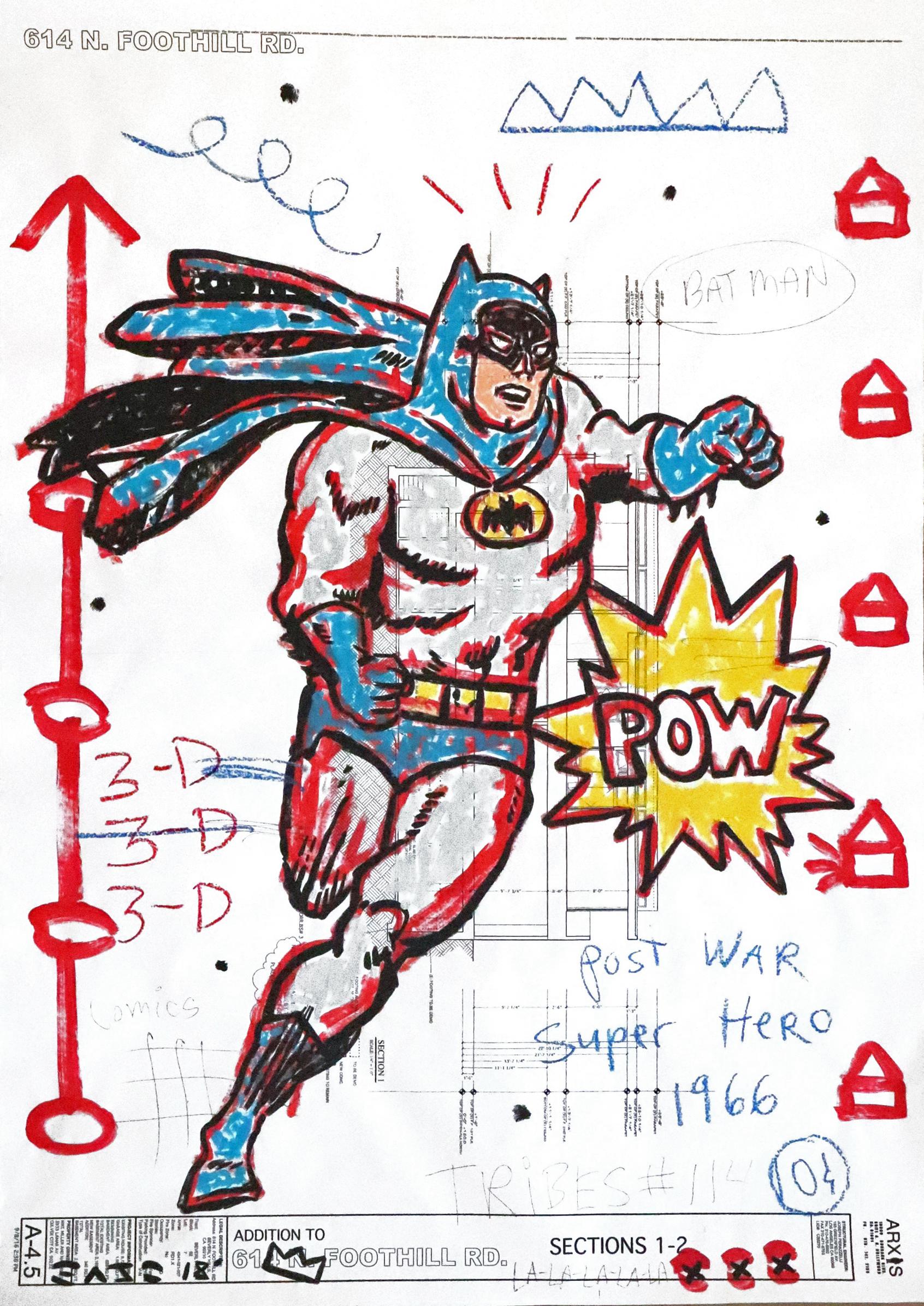 Postwar Batman - Mixed Media Art by Gary John