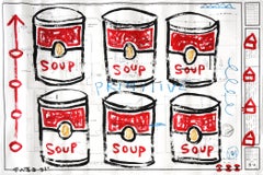"Primitive Soup" Original Pop Painting on Architectural Paper 