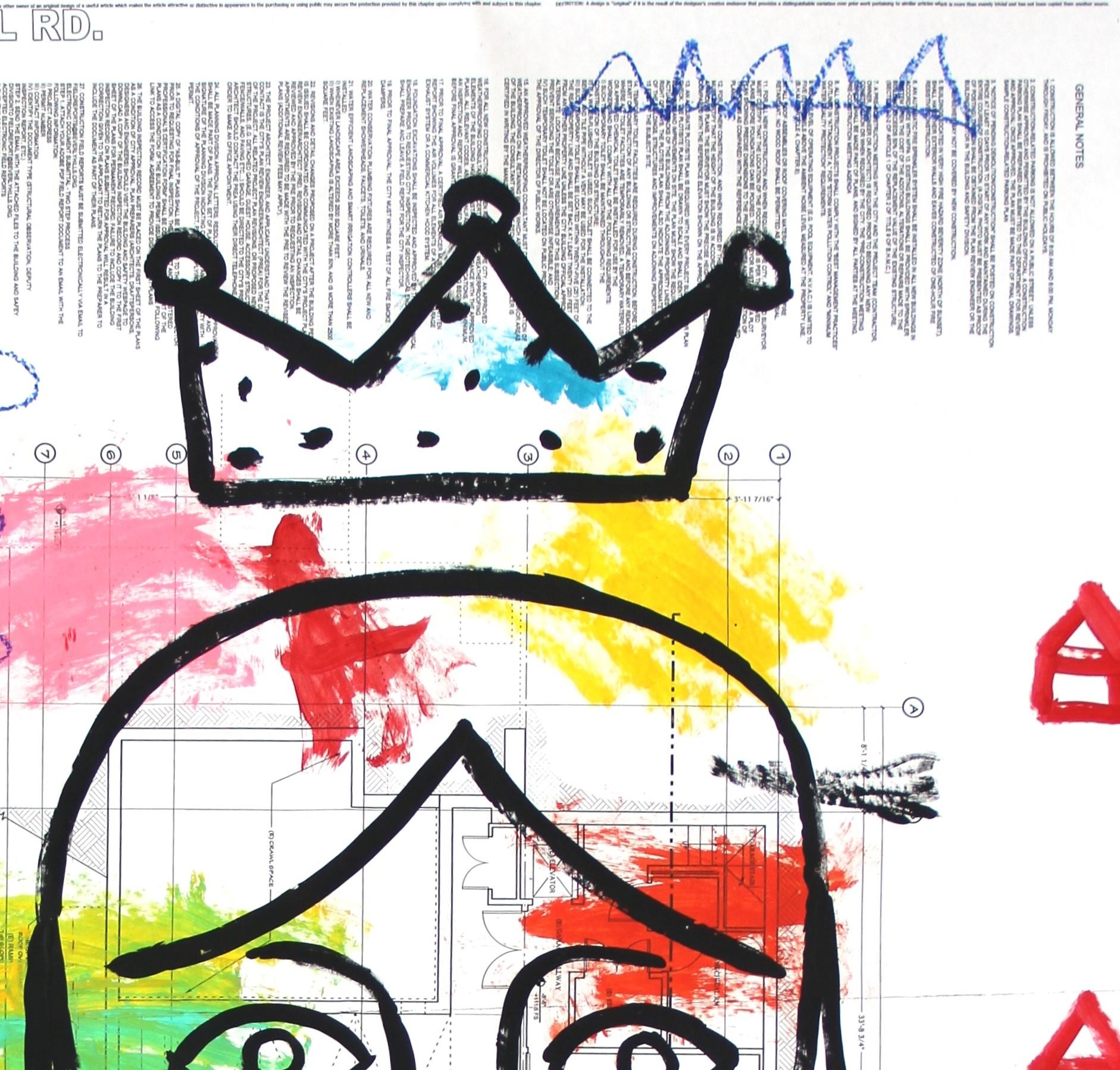 „Princess Emojii“ –  Figurative, farbenfrohe Pop Street-Art-Kunst von Gary John im Angebot 3