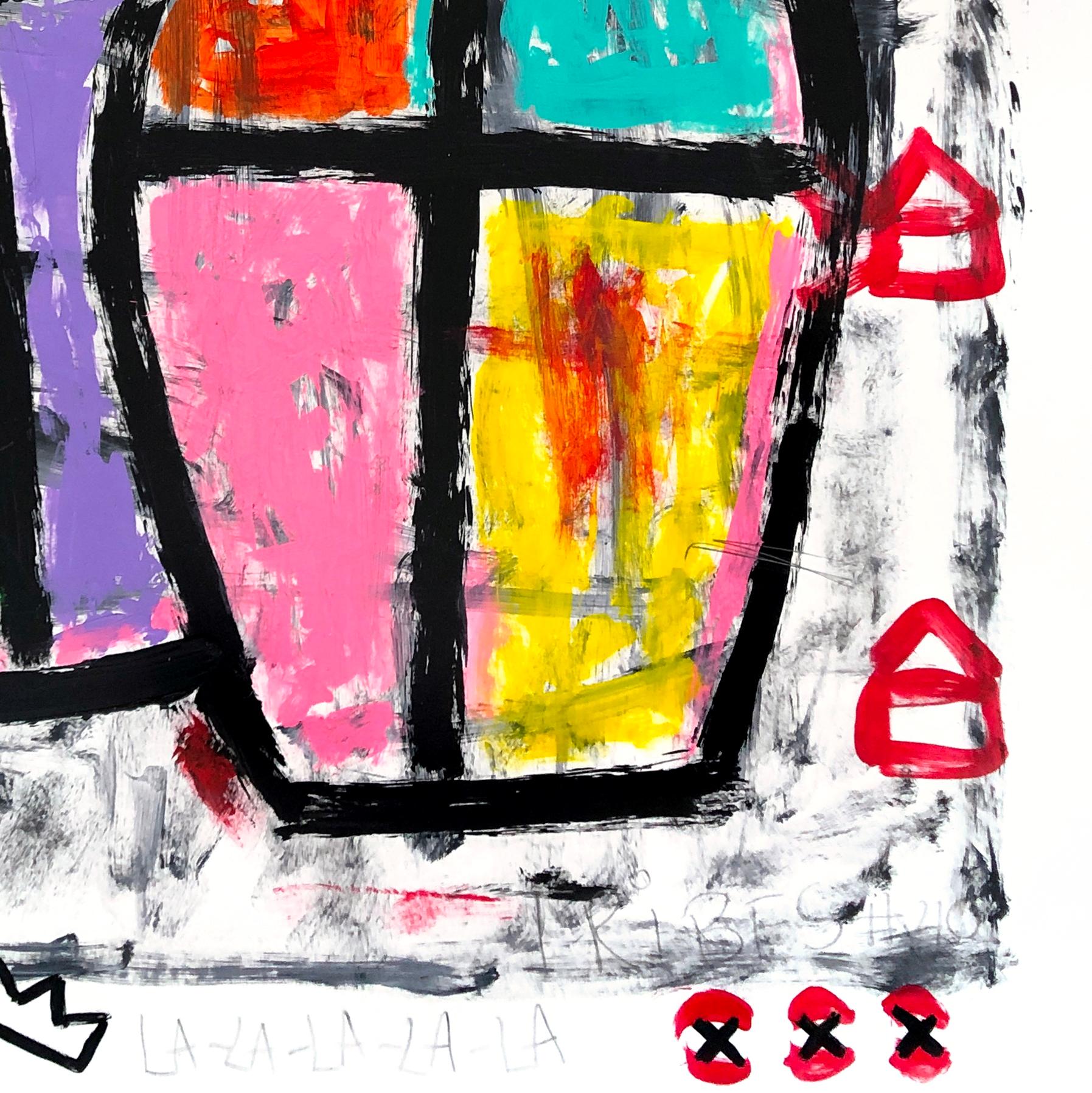 „Quadracolored Bottles“ Original Gary John Buntes Pop-Kunstwerk auf Posterkarton im Angebot 1