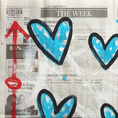 "Real Blue" Pop Art Hearts Bold Original by Gary John