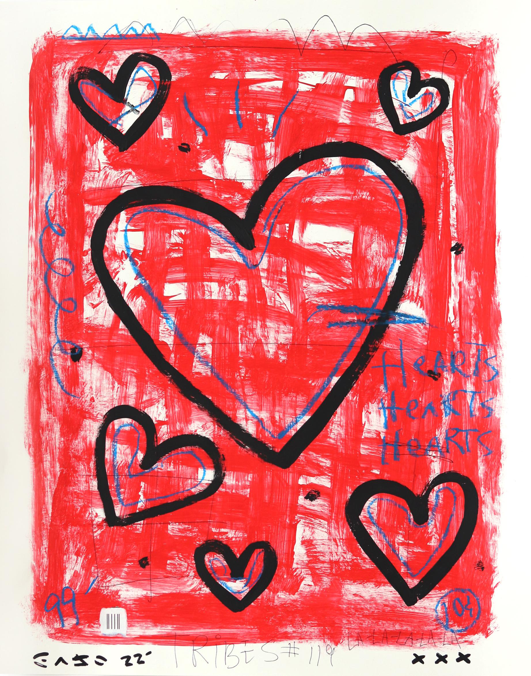 „Real Love“ Original Gary John Bold Red Hearts Pop Street-Kunstwerk, Original