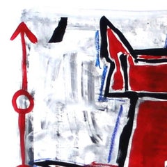 „Red Cat“ – Originales modernes Tiergemälde von Gary John