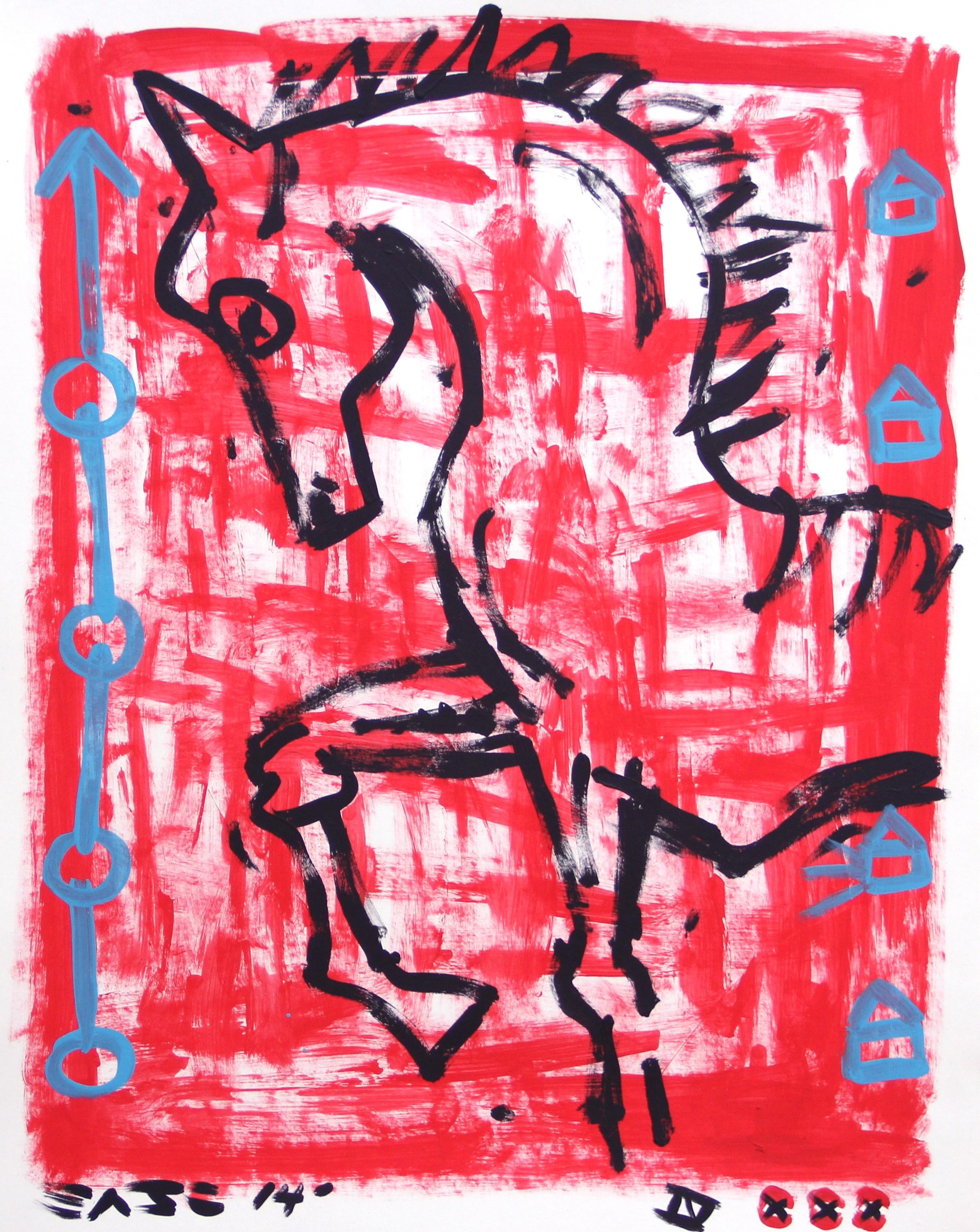 Gary John Abstract Painting - Red Horse