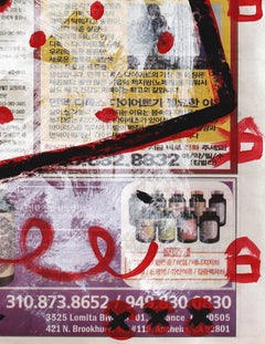 Regal Being - Corona originale nera e rossa su carta da giornale