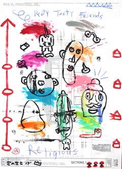 "Rooty Tooty Friends" - Original Colorful Pop Street Art by Gary John