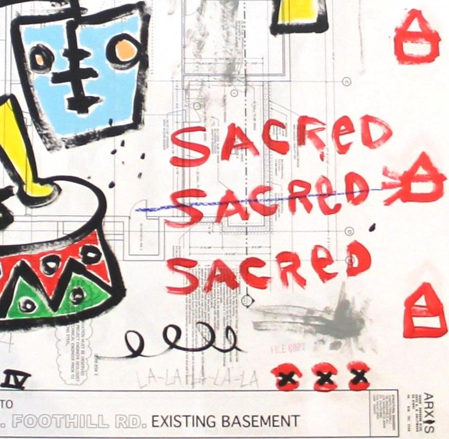 „Sacred Ground“ –  Originales farbenfrohes Pop Street-Art-Gemälde von Gary John im Angebot 2