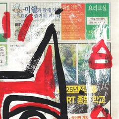 "Scared Batman" - Original Gary John Pop Acrylic Painting on Newspaper