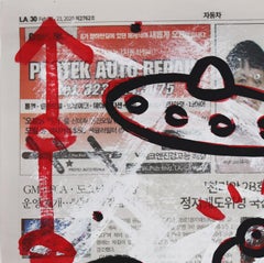 Separazione del serpente - Street Art su carta da giornale Pittura originale di Gary Johns