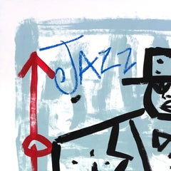 Cantando el jazz y el blues - Obra de arte original con temática musical de Gary John