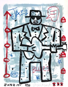 Used Singing The Jazz and Blues - Original Gary John Music Themed Artwork