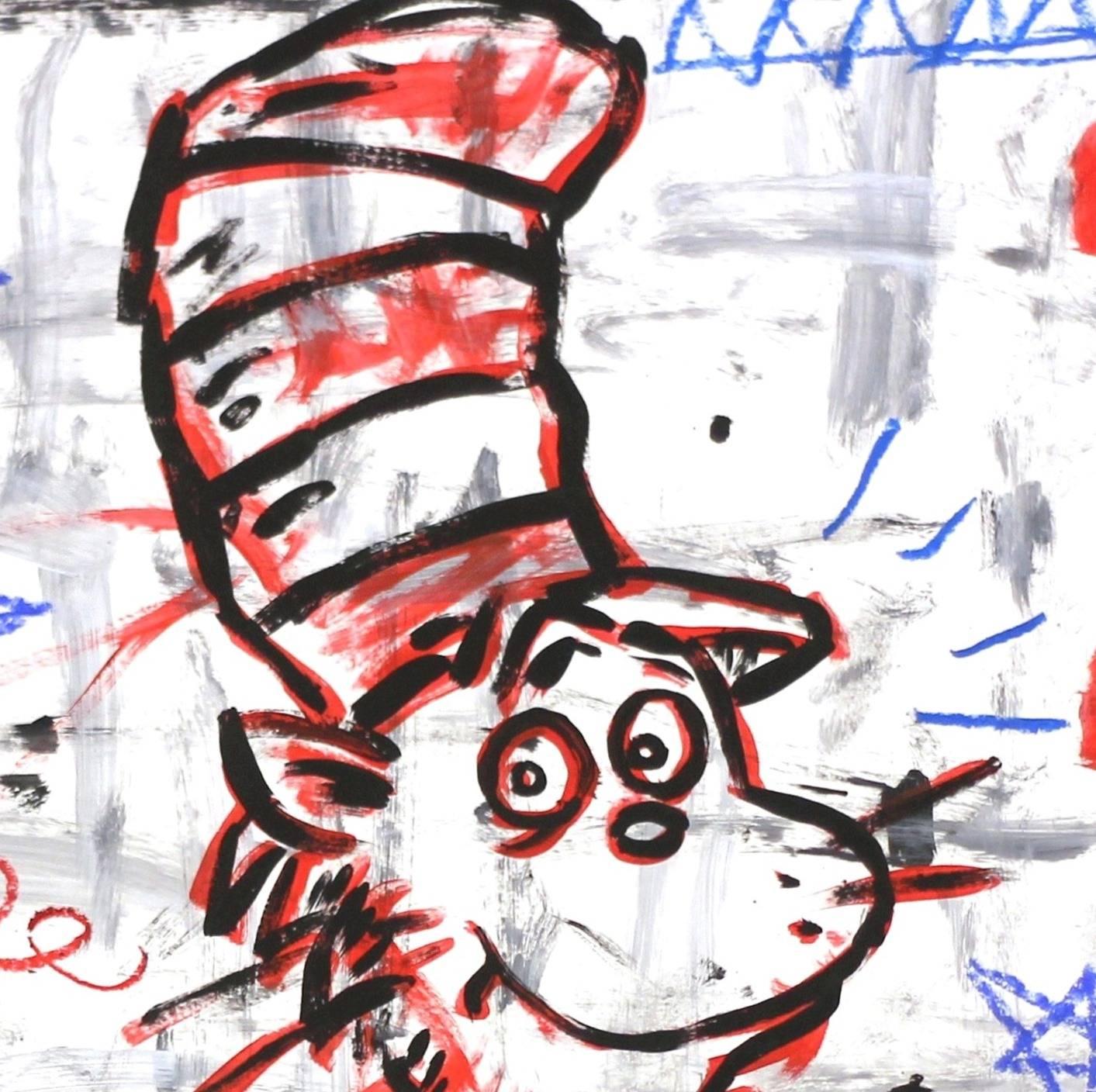„Slip of the Tongue“  Original Pop-Street-Kunstwerk „ Cat in the Hat“ von Gary John im Angebot 1