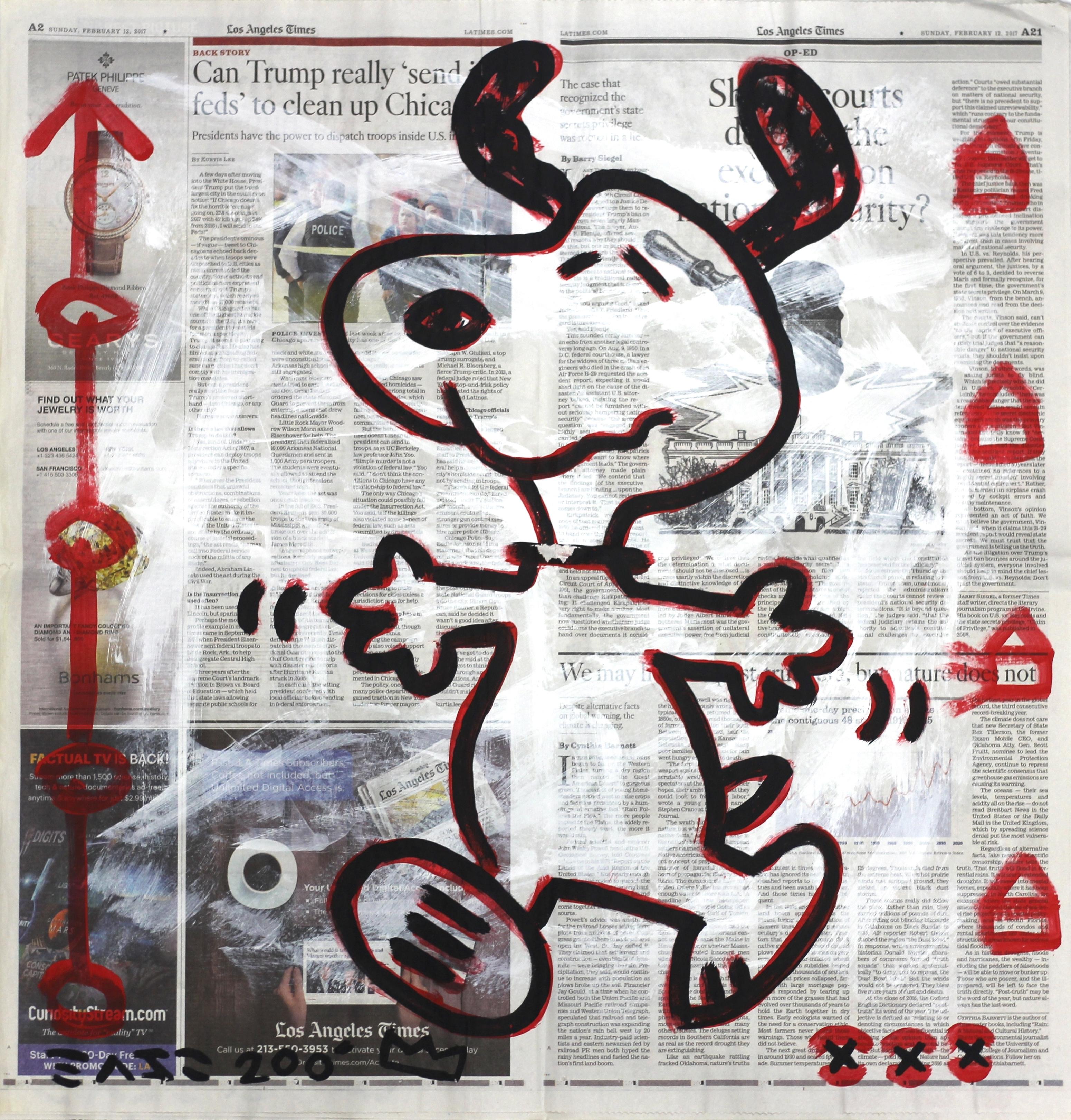 Gary John - Snoopy In LA - Original Gary John Street Art Painting at 1stDibs