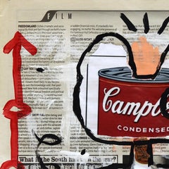 "Zuppa in 3D" - Pittura originale a tecnica mista su carta da giornale