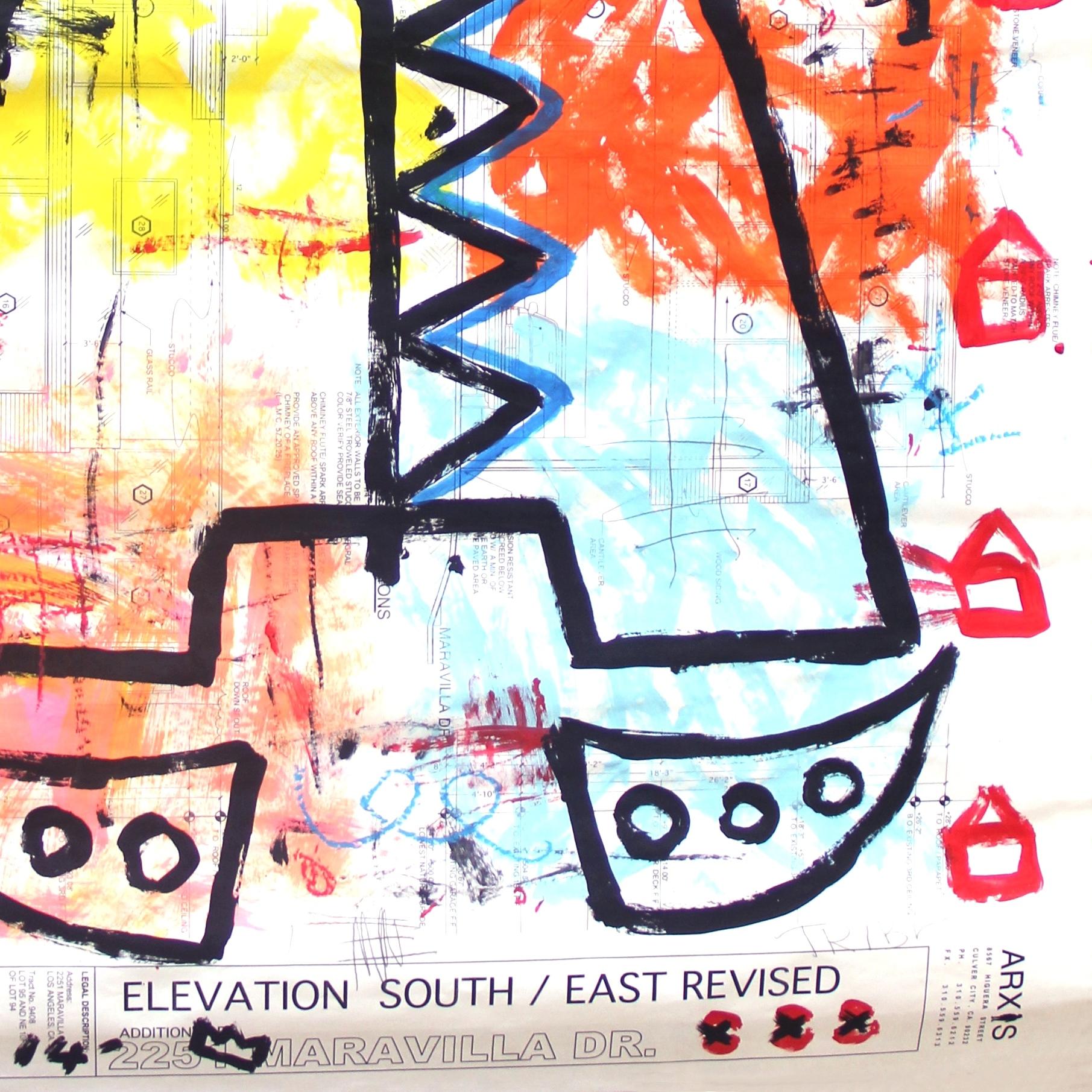 South East Skull - Original Gary John Colorful Street Art Painting For Sale 2
