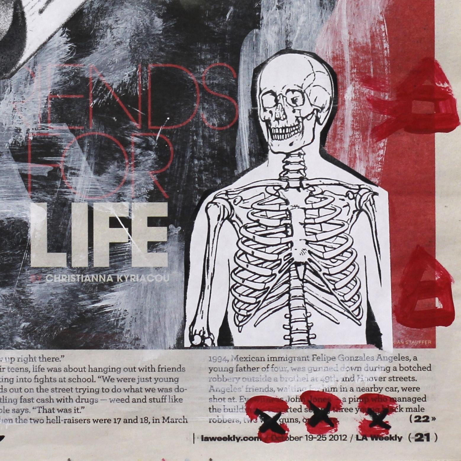 Stranger Things – Original Street Art Space Skeleton Figuratives abstraktes Kunstwerk im Angebot 2