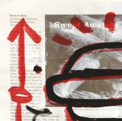 Swept Away - LA Hot Dog Street Art Red and Black Original Artwork by Gary John