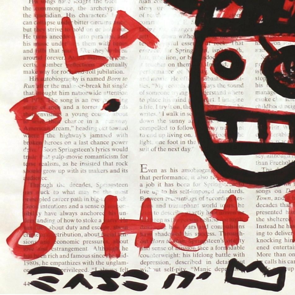 Swept Away - LA Hot Dog Street Art Rotes und schwarzes Original-Kunstwerk von Gary John im Angebot 2