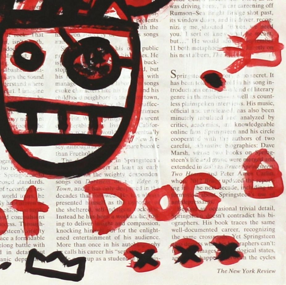 Swept Away - LA Hot Dog Street Art Red and Black Original Artwork by Gary John For Sale 4