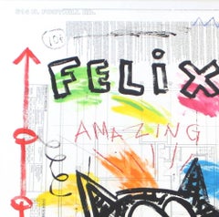 "The Amazing Felix" - Colorful Cat Pop Street Art by Gary John