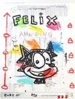 "The Amazing Felix" - Colorful Cat Pop Street Art by Gary John
