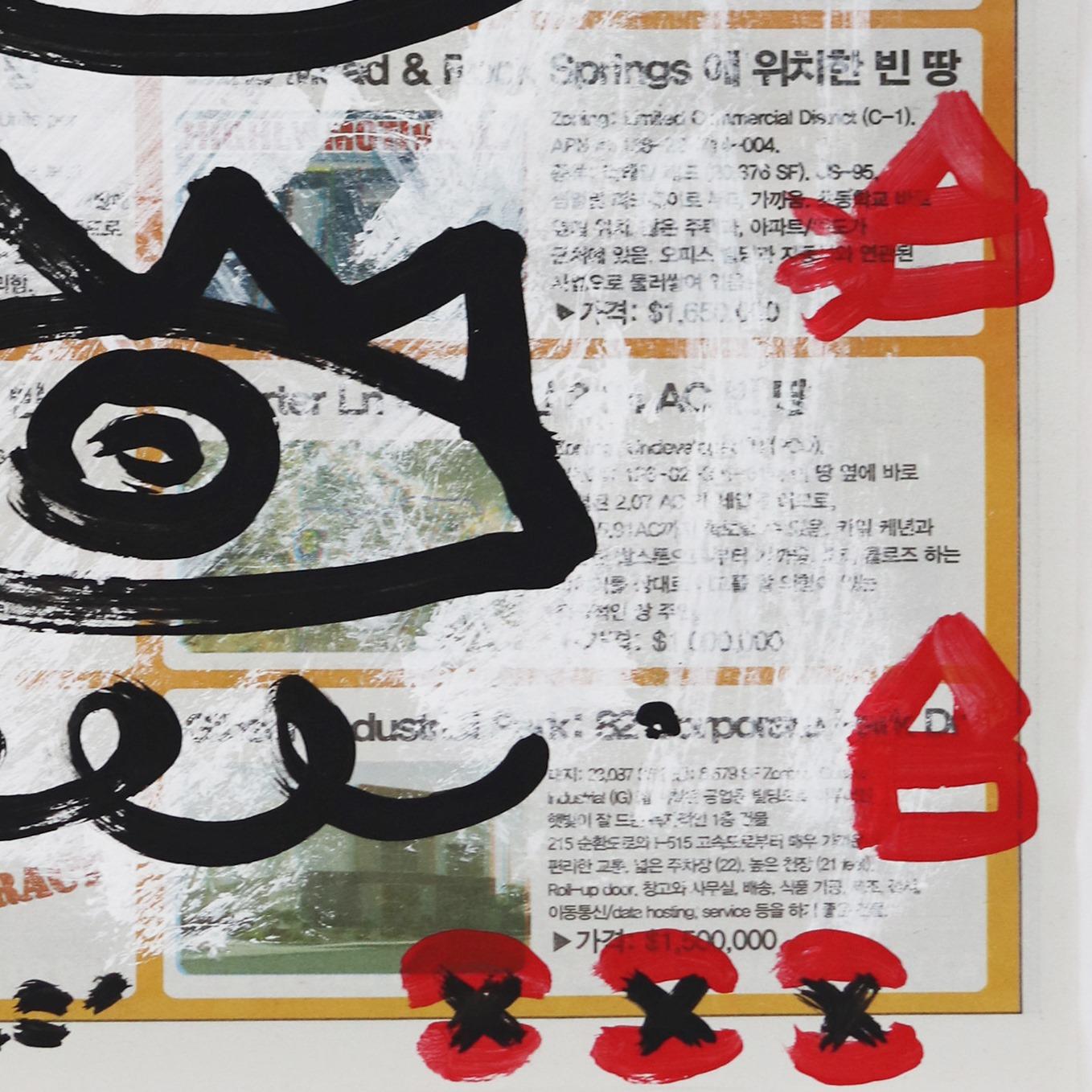 Third Eye Blind - Negro y Rojo Arte callejero original sobre papel de periódico en venta 1