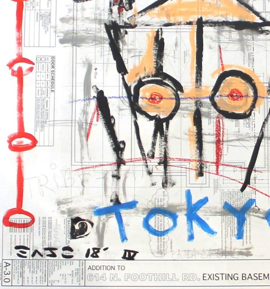 „Tokyo-Stil“ –  Original farbenfrohe Mode Vogue Pop Street Art von Gary John im Angebot 2