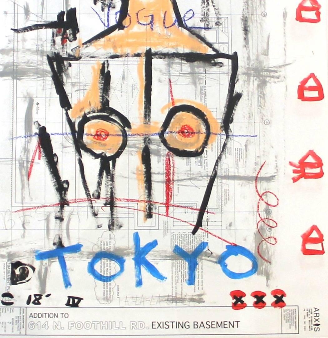 „Tokyo-Stil“ –  Original farbenfrohe Mode Vogue Pop Street Art von Gary John im Angebot 4
